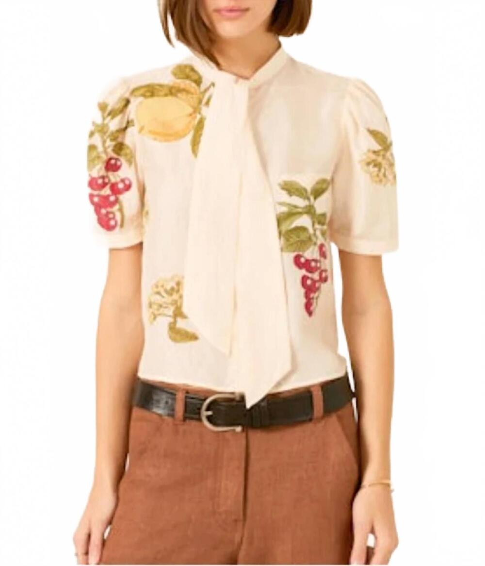 NEW ALIX OF BOHEMIA chance short sleeve top in four fruits